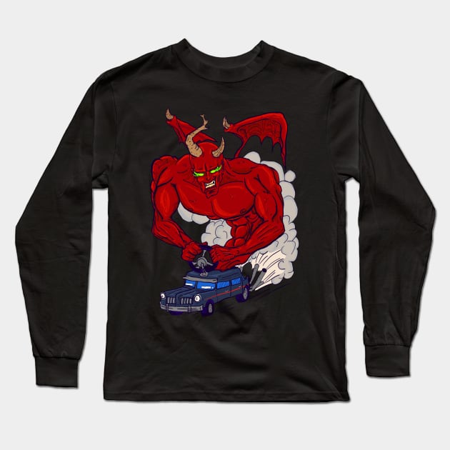 Devil Car Long Sleeve T-Shirt by ArtsWorX719